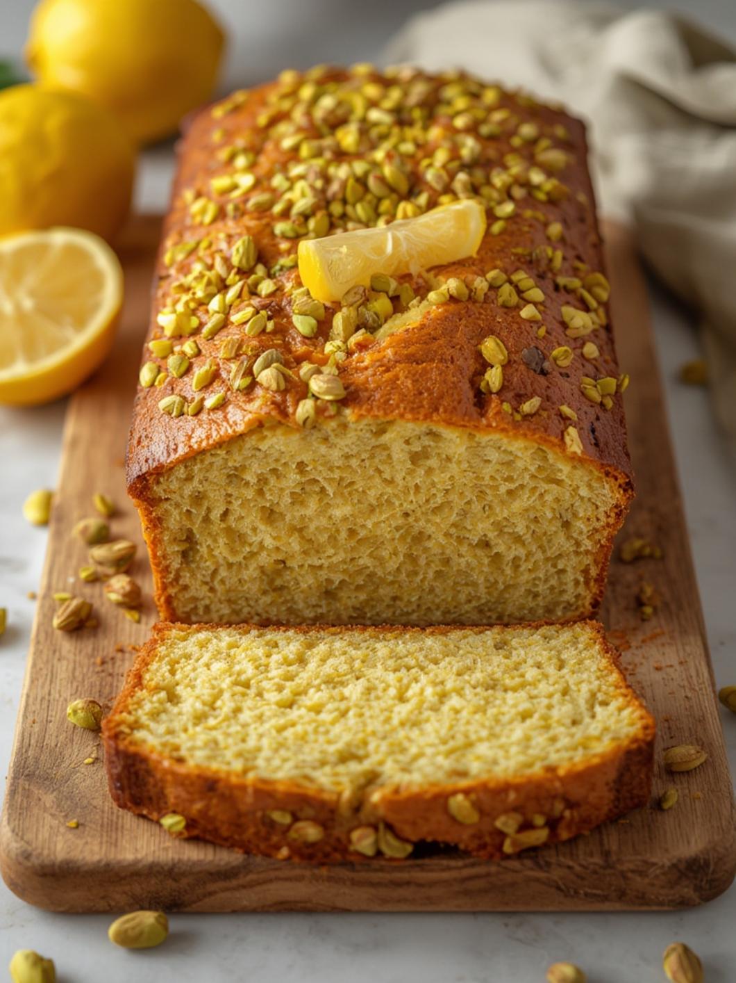 Pistachio lemon loaf